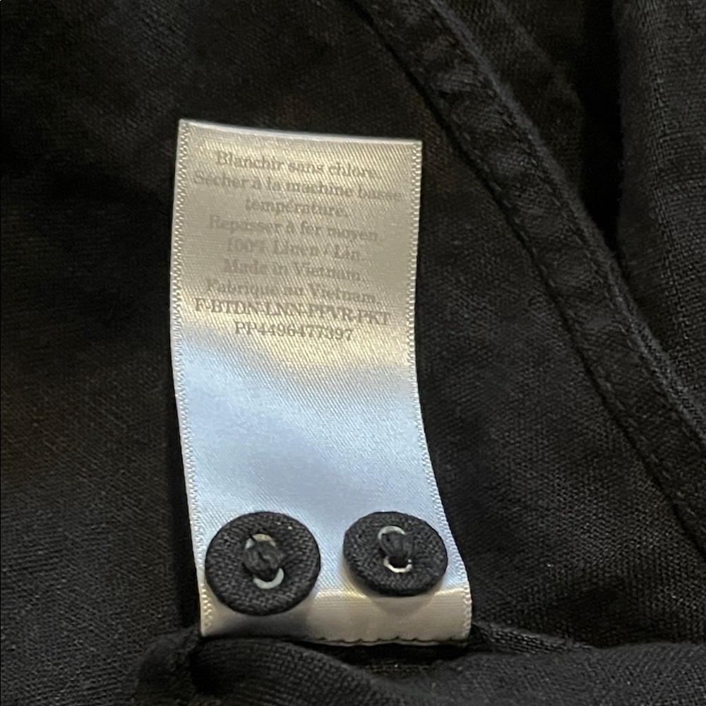 Everlane The Linen Popover Shirt Women's sz 6 Black - Picture 8 of 10